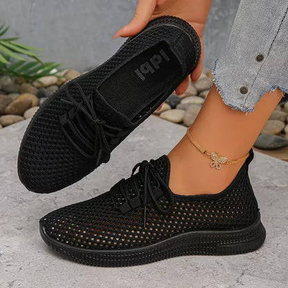 Women’s Breathable Mesh Lace-Up Walking Sneakers
