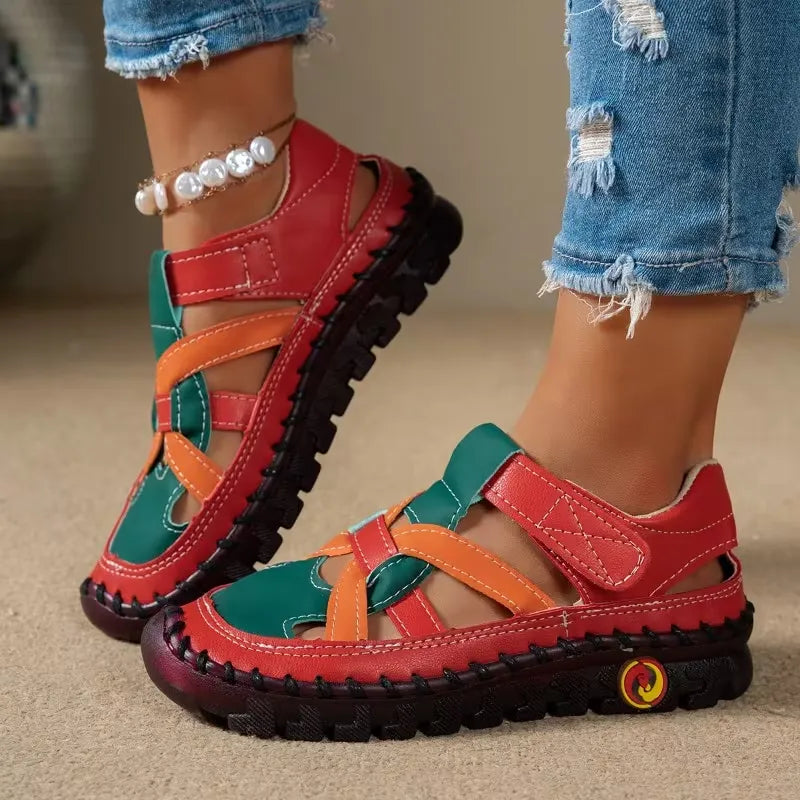 Women’s Colorblock Cutout Hook-and-Loop Comfort Shoes