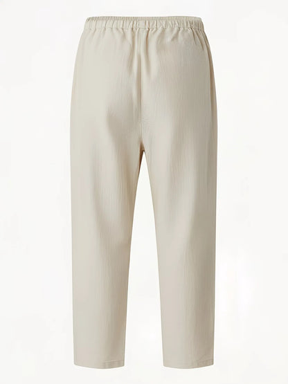 Women's Elastic Waist Straight-Leg Ankle Pants