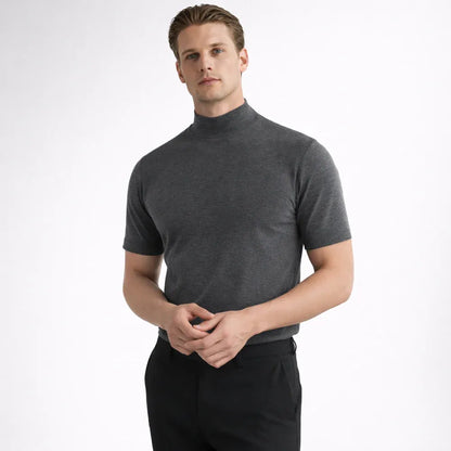 Men’s Short-Sleeve Mock Neck Knit T-Shirt