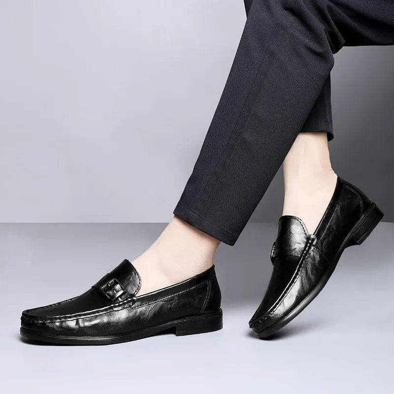Men’s Buckle Accent Slip-On Dress Loafers