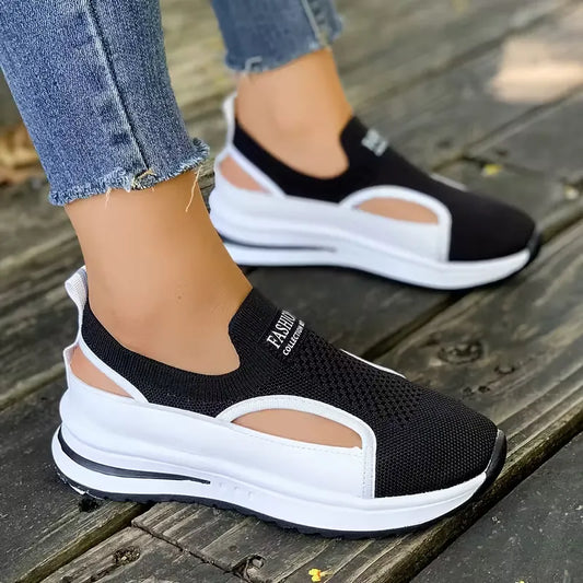 Women’s Breathable Cutout Platform Walking Sneakers