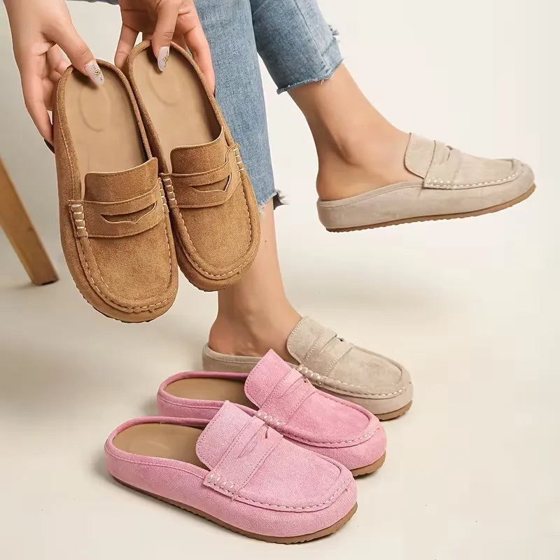 Women’s Suede-Look Slip-On Loafer Mules
