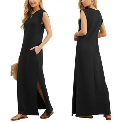 Women’s Sleeveless Maxi Dress With Pockets