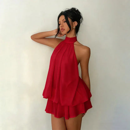Women’s Flowy Halter Mini Dress