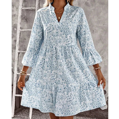 Women’s Floral V-Neck Flowy Mini Dress