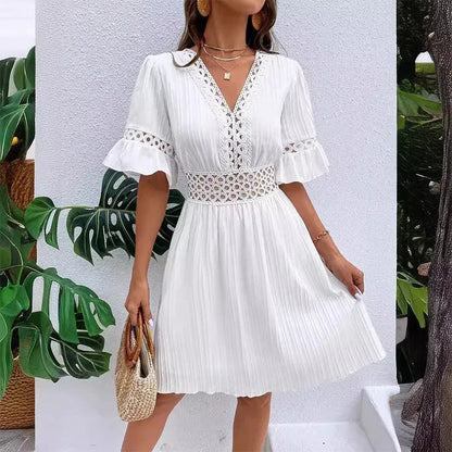 Women’s Lace Cutout V-Neck Mini Dress