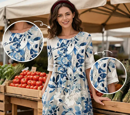 Women's Floral Print Short Sleeve Dress