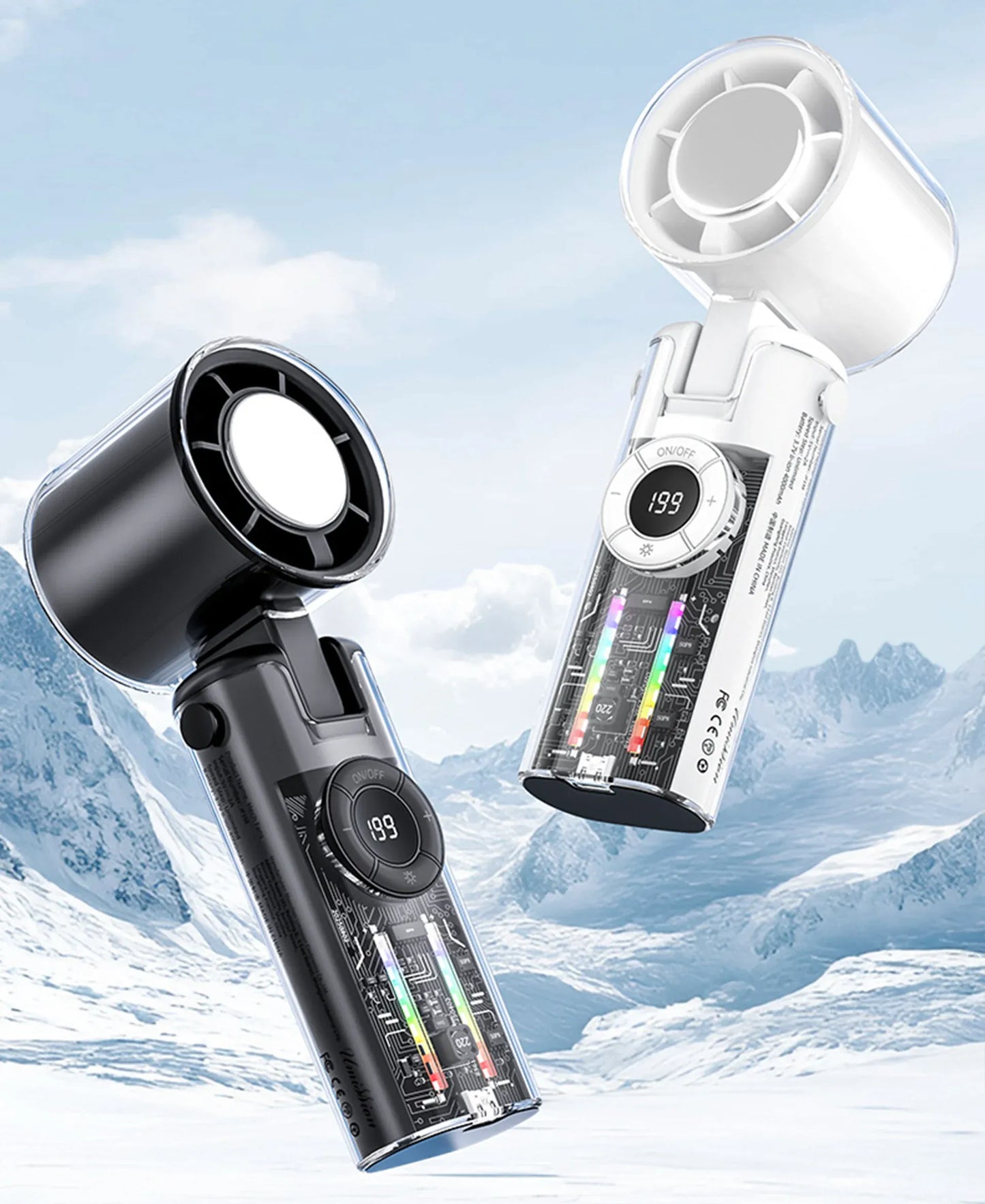 Portable Bladeless Handheld Fan with Digital Display