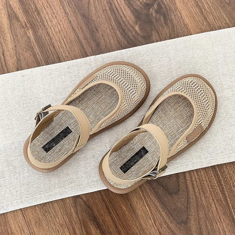 Women’s Breathable Mesh Ankle Strap Flat Sandals