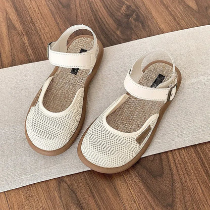 Women’s Breathable Mesh Ankle Strap Flat Sandals