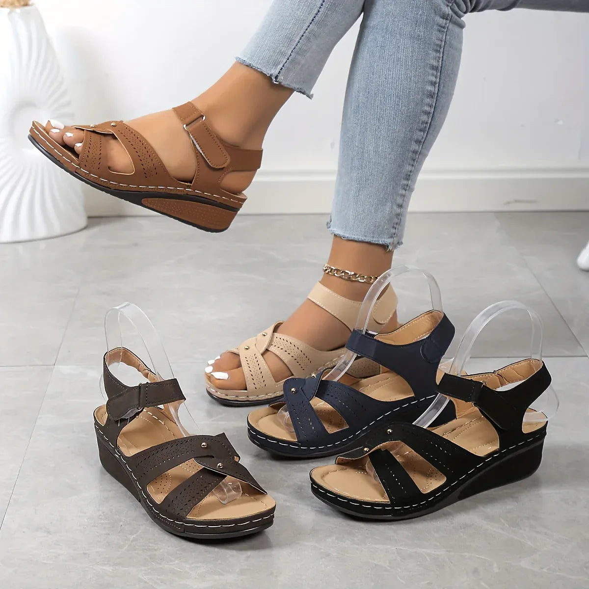 Women’s Adjustable Comfort Wedge Sandals