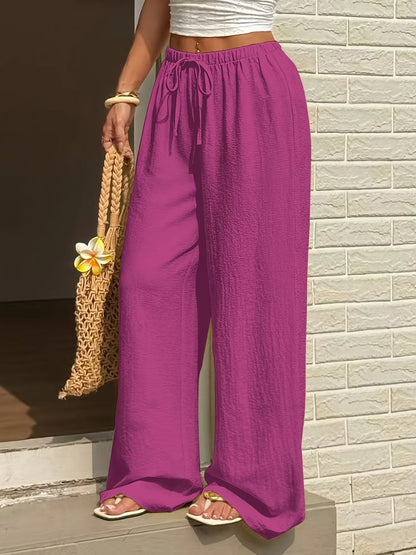 Women's Drawstring Wide-Leg Lounge Pants