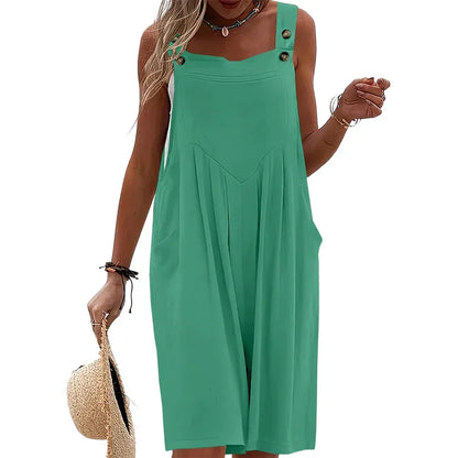 Women’s Sleeveless Wide-Leg Pocket Jumpsuit
