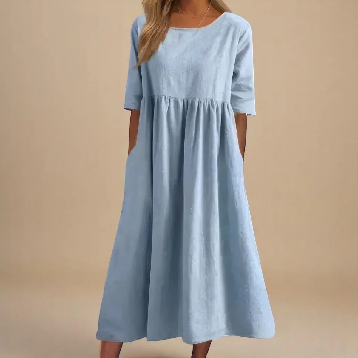 Women’s Relaxed Cotton-Blend Midi Dress