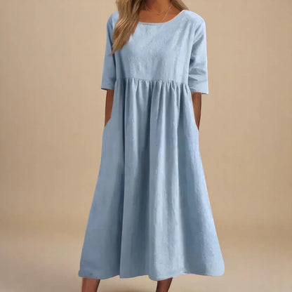 Women’s Relaxed Cotton-Blend Midi Dress