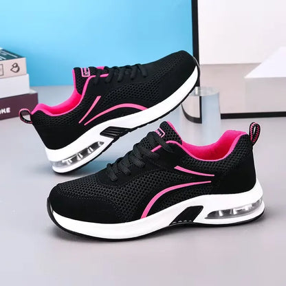Women’s Air-Cushion Mesh Lace-Up Walking Sneakers