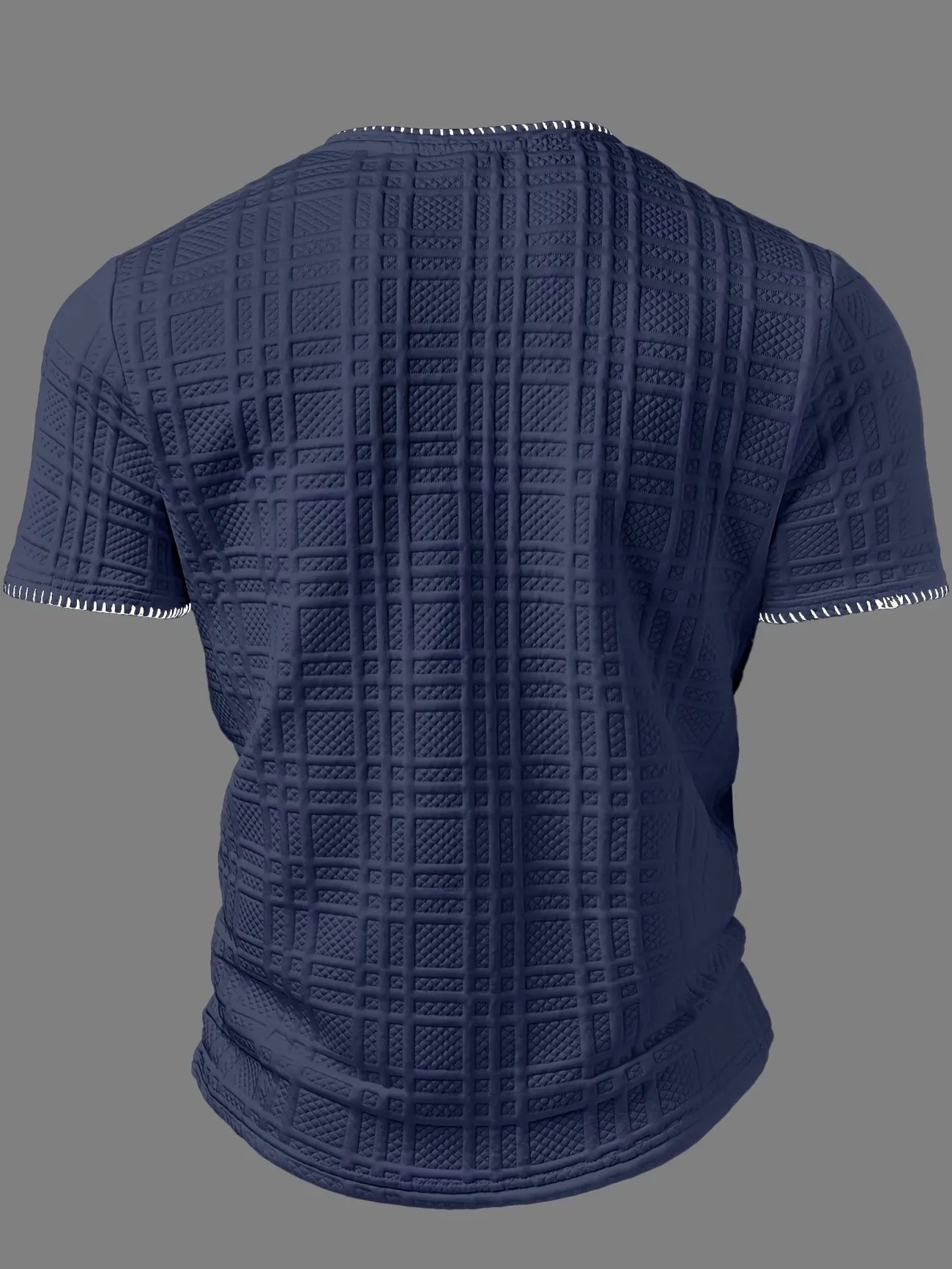 Men's Textured Henley Short Sleeve Shirt