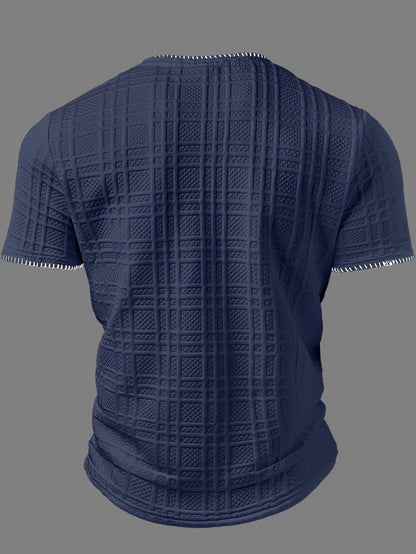 Men's Textured Henley Short Sleeve Shirt