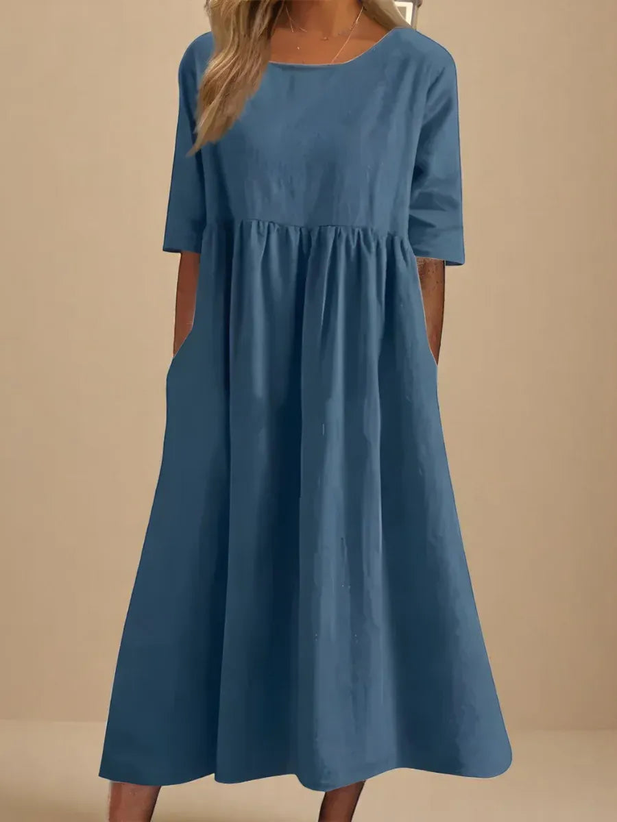 Women’s Relaxed Cotton-Blend Midi Dress