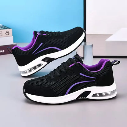 Women’s Air-Cushion Mesh Lace-Up Walking Sneakers