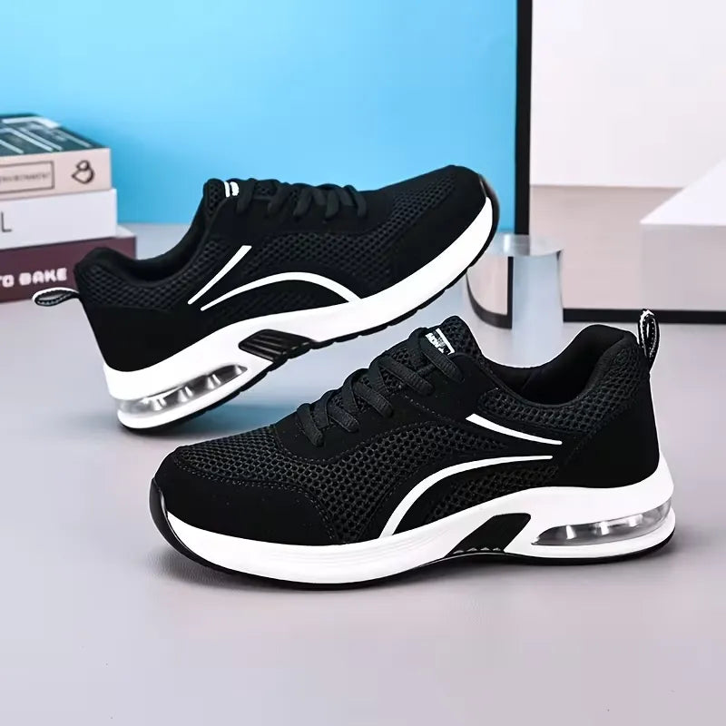 Women’s Air-Cushion Mesh Lace-Up Walking Sneakers