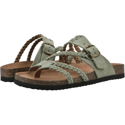Women's Braided Buckle Slide Sandals