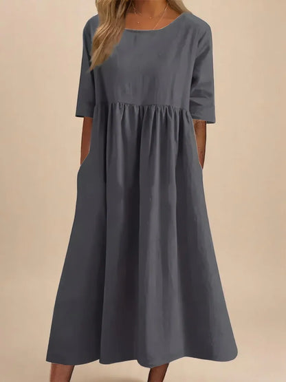 Women’s Relaxed Cotton-Blend Midi Dress