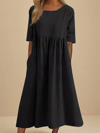 Women’s Relaxed Cotton-Blend Midi Dress