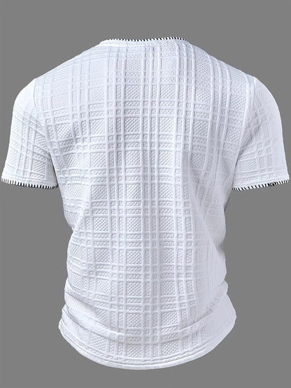 Men's Textured Henley Short Sleeve Shirt