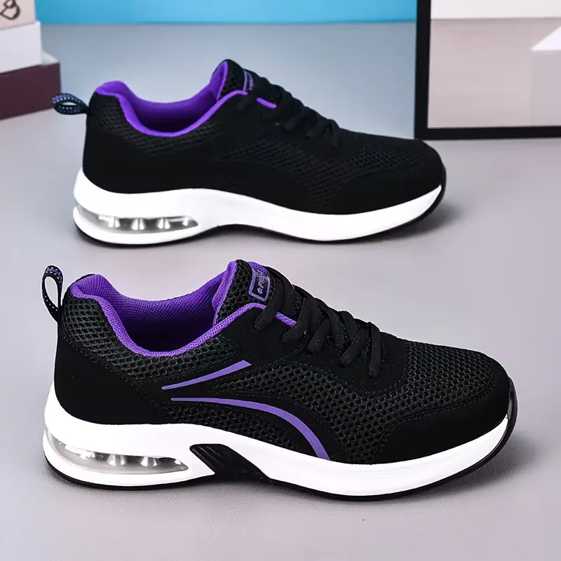 Women’s Air-Cushion Mesh Lace-Up Walking Sneakers