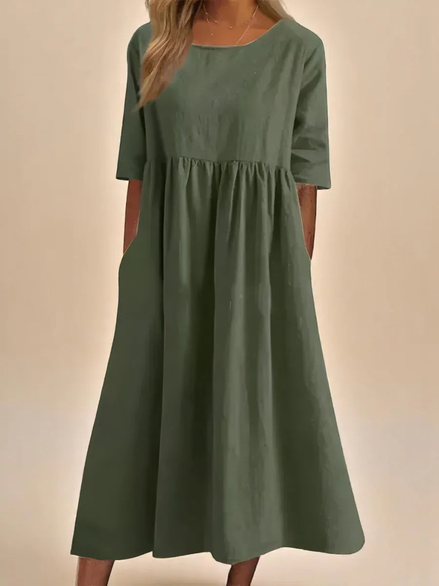 Women’s Relaxed Cotton-Blend Midi Dress