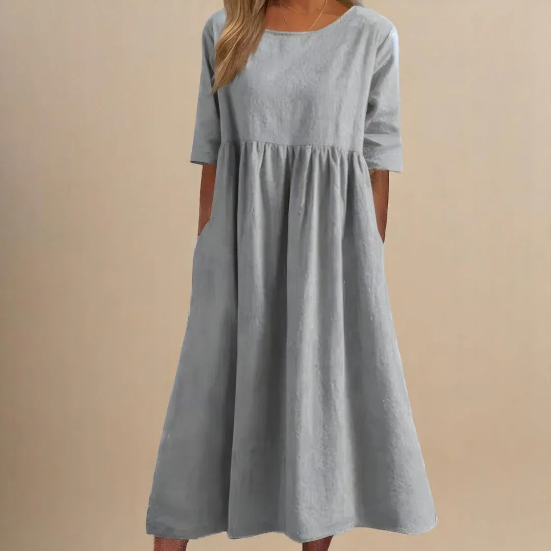 Women’s Relaxed Cotton-Blend Midi Dress