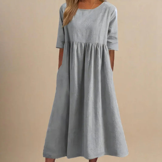 Women’s Relaxed Cotton-Blend Midi Dress