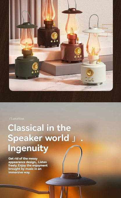 Retro Lantern Bluetooth Speaker with Ambient Light