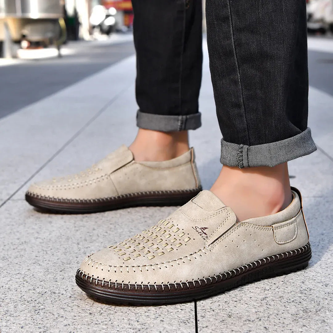 Men’s Leather-Look Slip-On Loafers