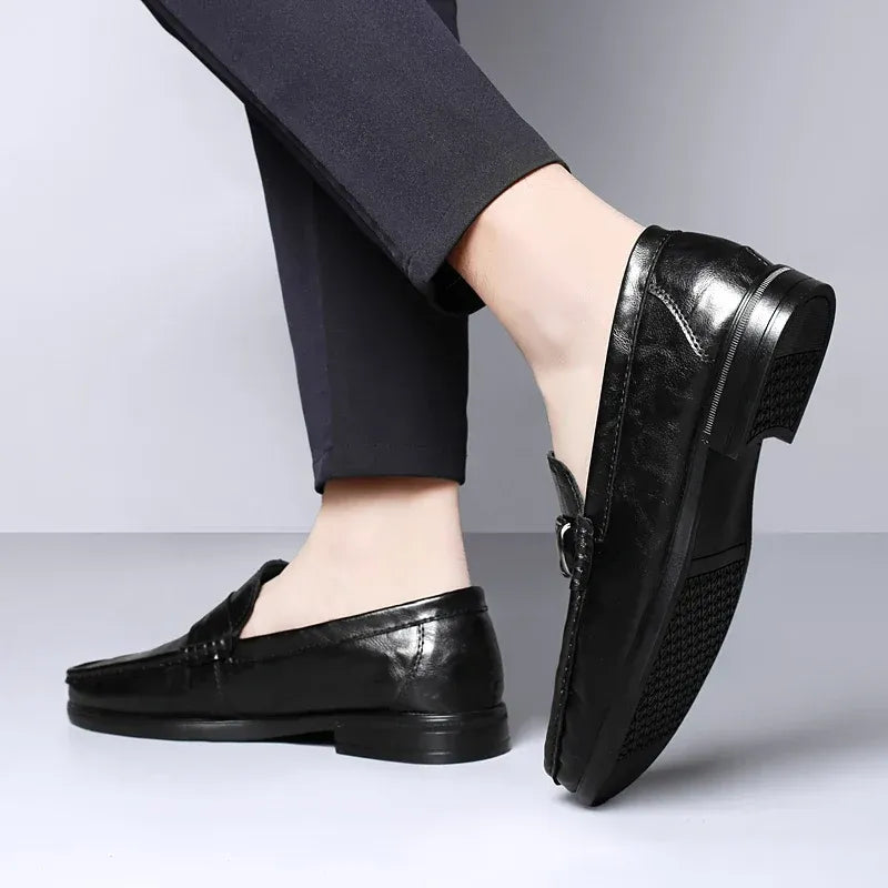 Men’s Buckle Accent Slip-On Dress Loafers