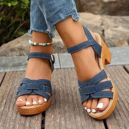 Women’s Buckle Strap Wedge Heel Sandals