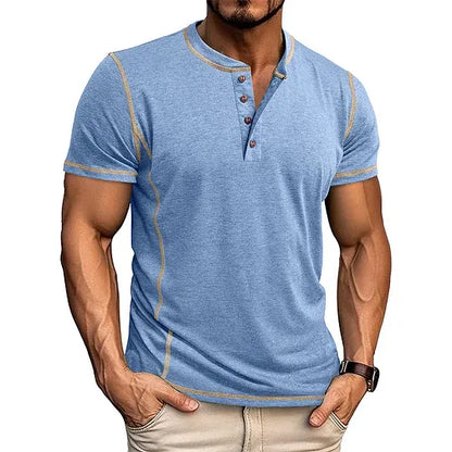 Men’s Casual Short Sleeve Henley T-Shirt