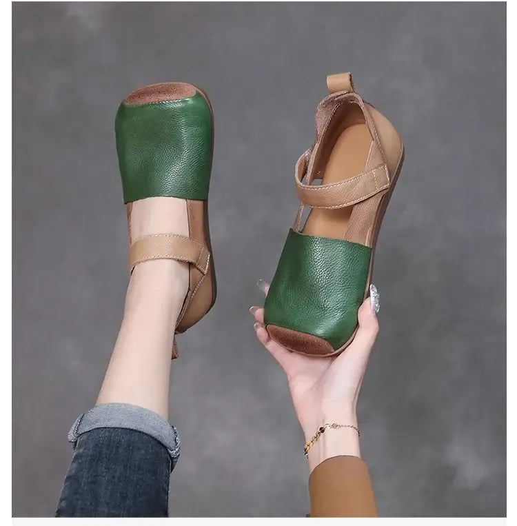 Women’s Colorblock Hook-and-Loop Closed-Toe Sandals