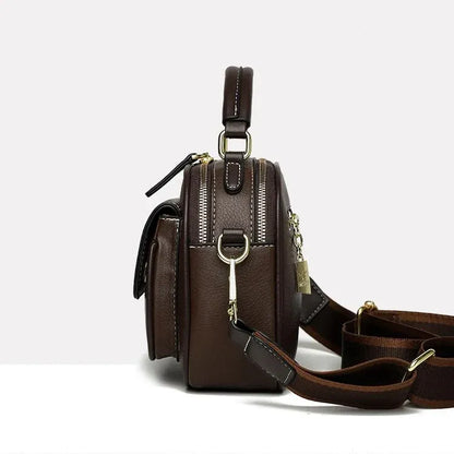 Structured Leather-Look Crossbody Bag