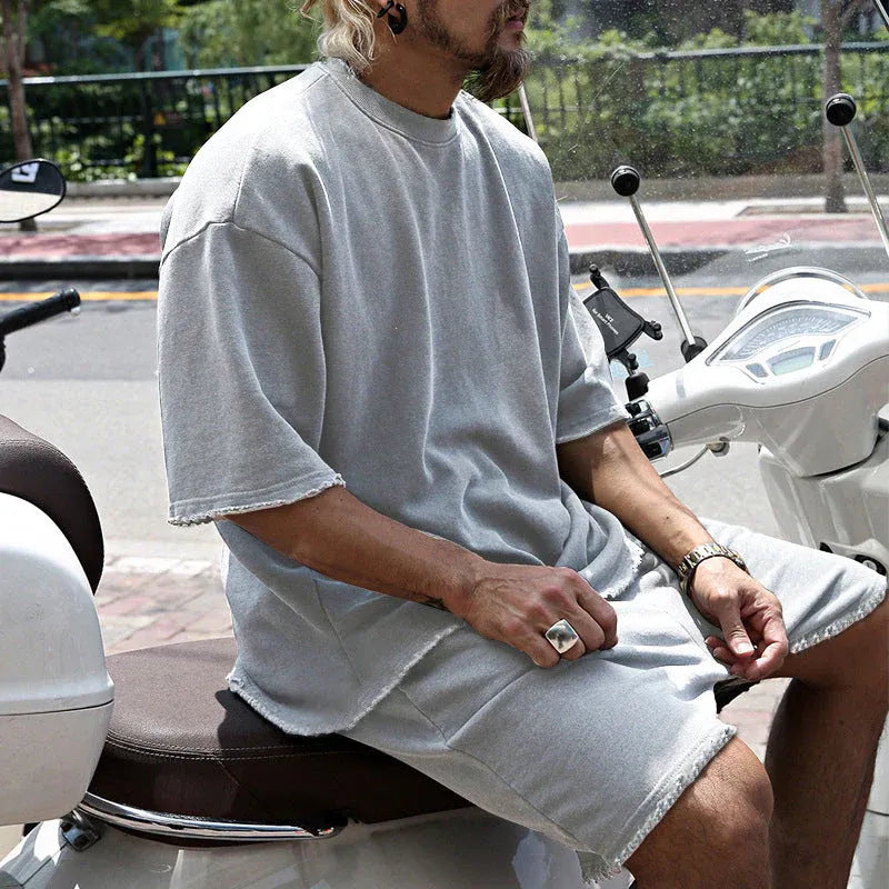 Men’s Oversized Short-Sleeve T-Shirt and Shorts Set