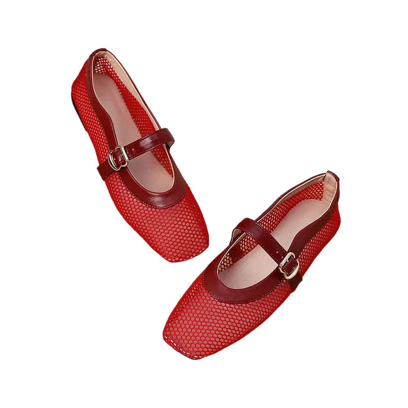 Women’s Breathable Mesh Mary Jane Flats