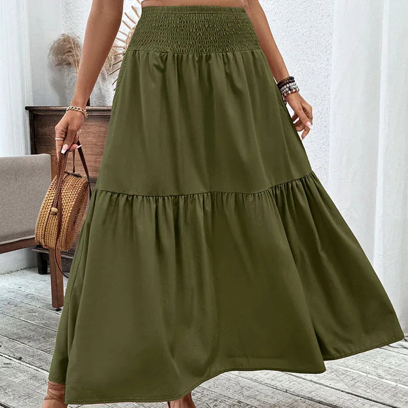 Women’s Smocked High-Waist Maxi Skirt