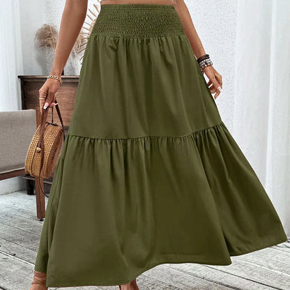 Women’s Smocked High-Waist Maxi Skirt