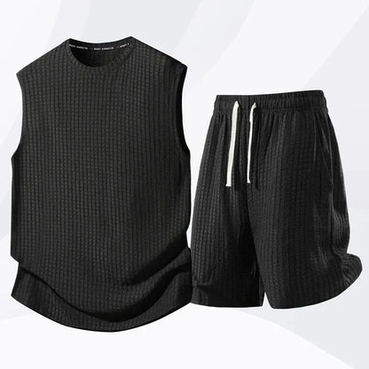 Men’s Textured Sleeveless Lounge Set