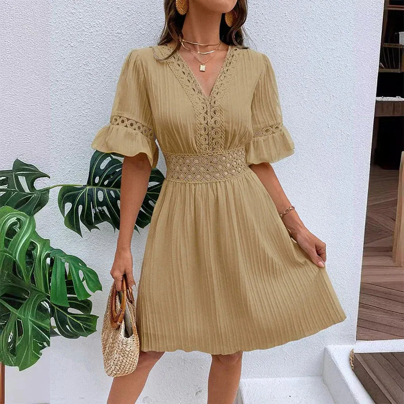 Women’s Lace Cutout V-Neck Mini Dress