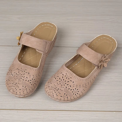 Women’s Floral Cutout Mary Jane Comfort Mules