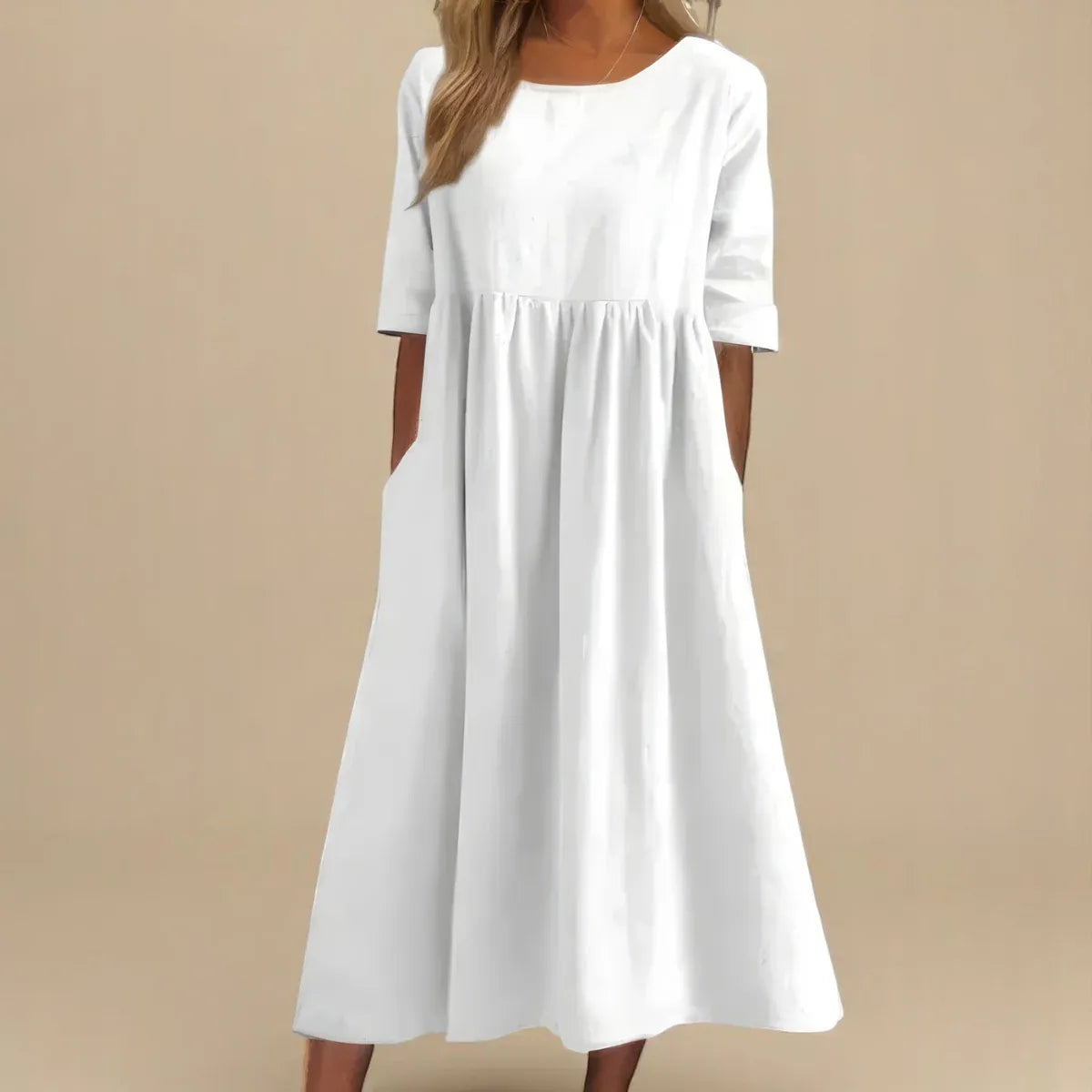 Women’s Relaxed Cotton-Blend Midi Dress