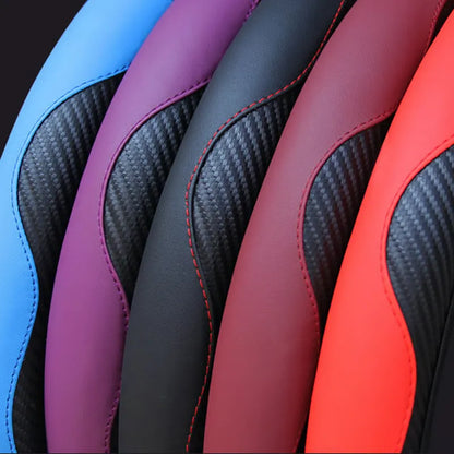 Carbon-Style Car Steering Wheel Cover